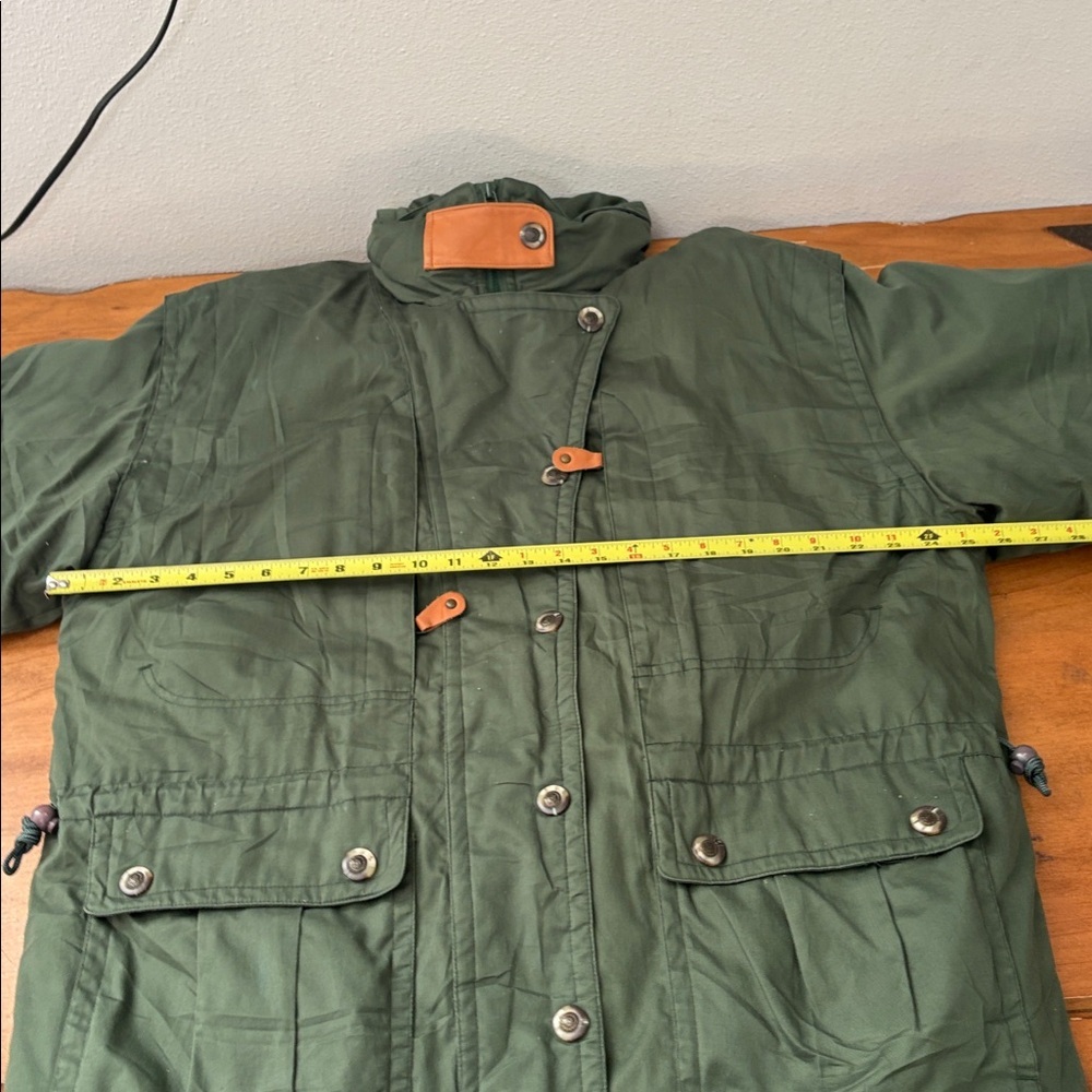 Cabela’s Down Green Quilted Coat with Brown Accents Size XL - Picture 6 of 14